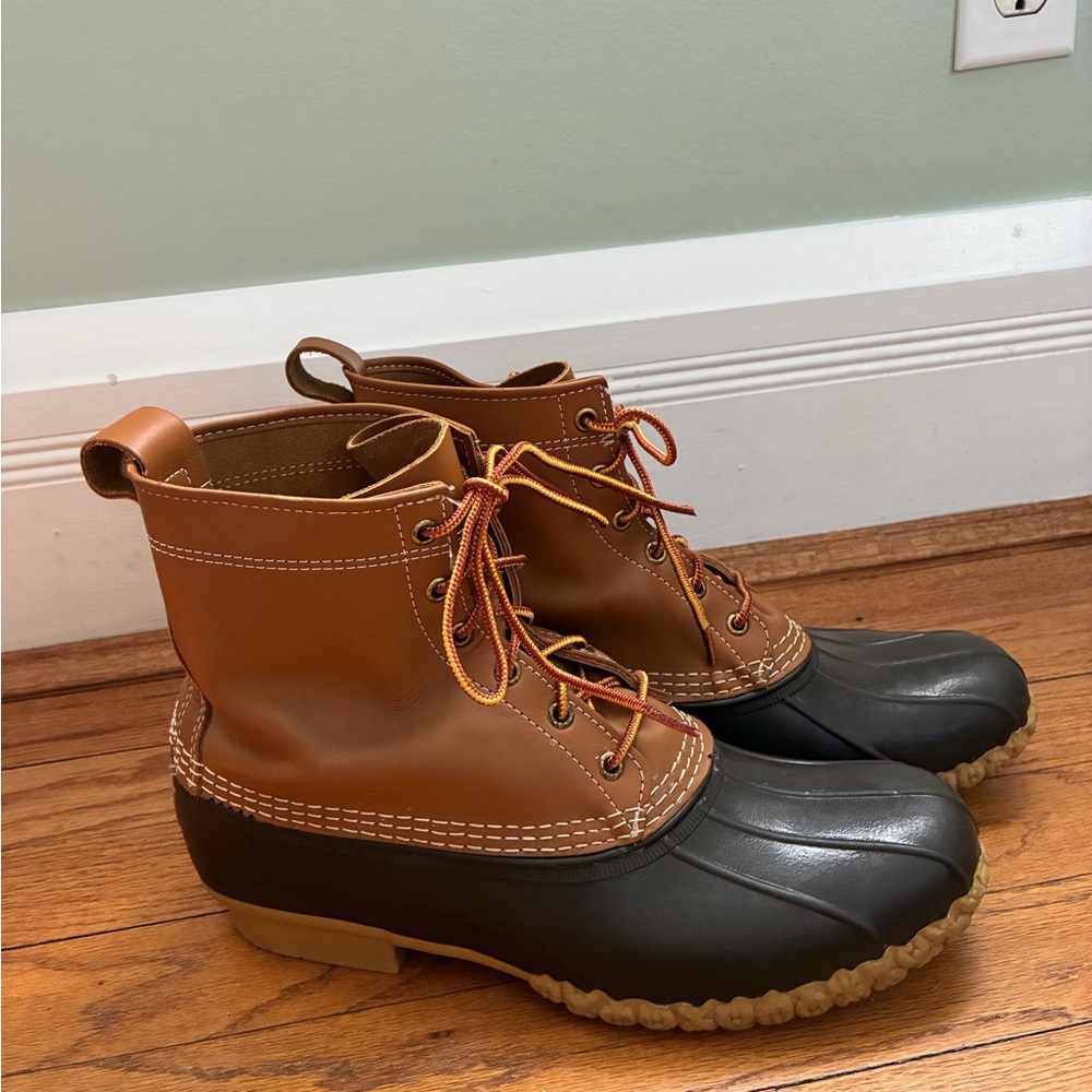 L.L. Bean Two-Tone Duck Bean Boots in Brown and Black